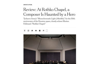 New York Times reviews “Monochromatic Light (Afterlife)”: “a gesture of both respect and daring”